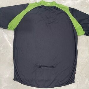 Primal Men’s Cycling Jersey Size Large Black Green Short Sleeve Zipper Mock Neck